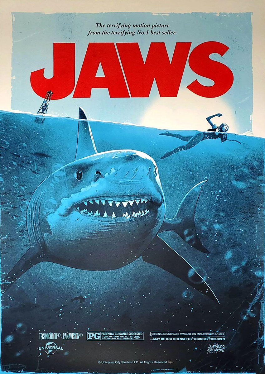 Jaws Movie Poster Artwork Canvas Print & Poster Wall Art - AI PRINT LAB
